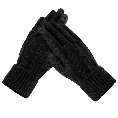 Guants de punt de cable negre